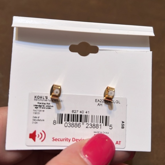 NWT LC Conrad Stone Drop Hoop Earrings - Picture 2 of 4